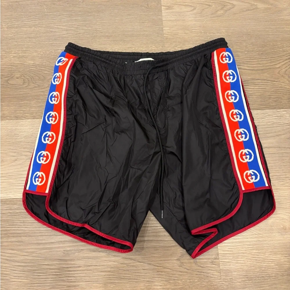 Gucci Navy Logo Stripe‎ Swim Shorts